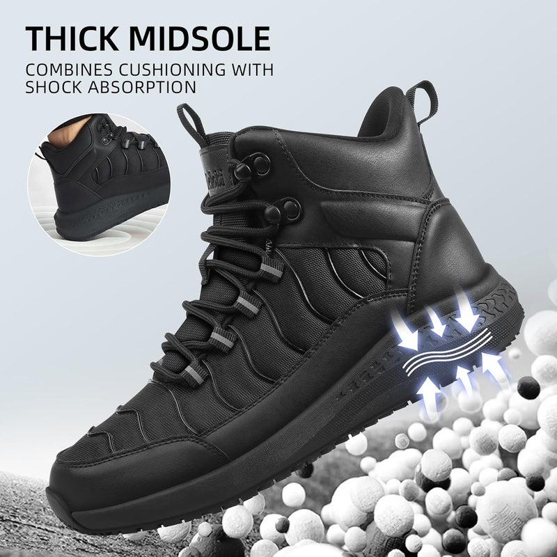 Delobi Store Men's Slip Resistant Waterproof Boots - Comfortable & Ankle Support Work Shoes for Restaurant, Casual, Hiking & Work - Zapatos Trabajo - Image 4